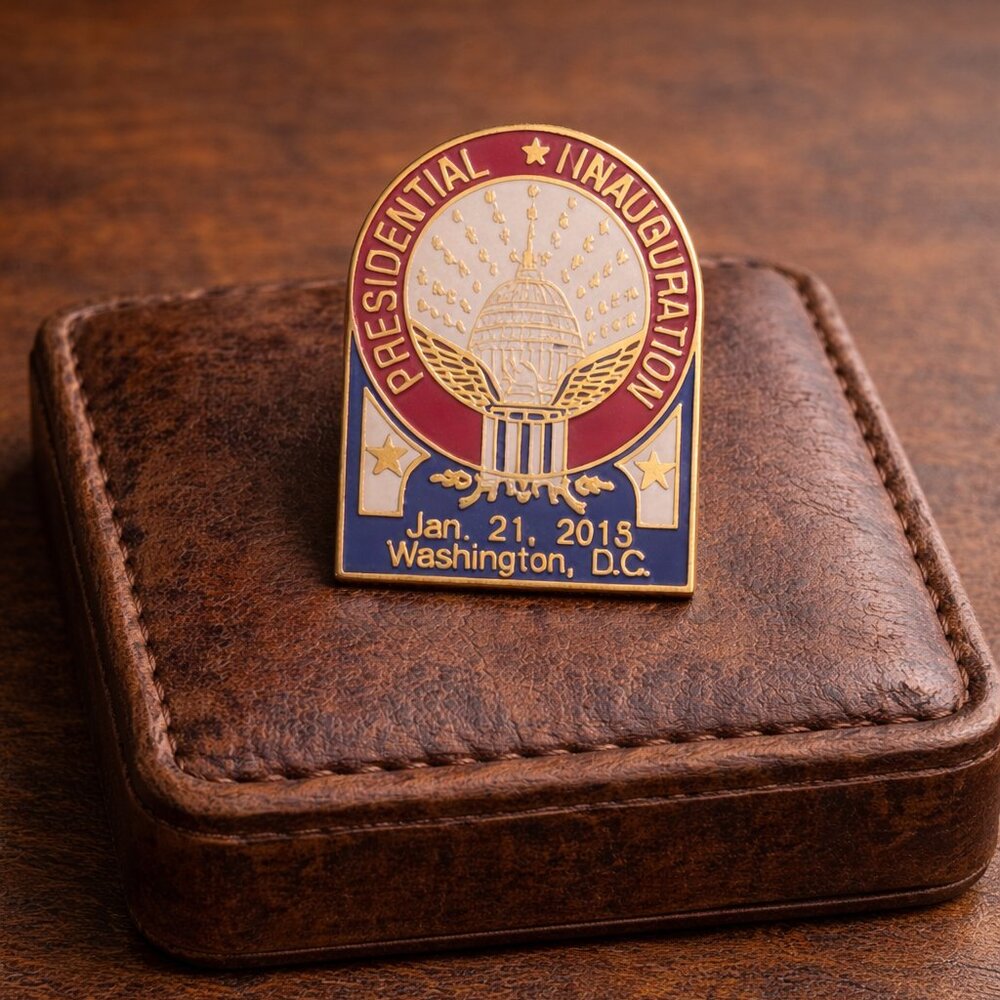 Barack Obama 2013 Inauguration Day Gold Lapel Pin Badge